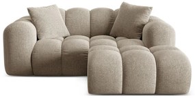 Colțar maro deschis cu tapițerie din chenille (cu colț pe partea dreaptă/cu șezlong) Treno – Cosmopolitan Design