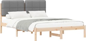 vidaXL Cadru de pat cu tăblie tapițată Gri deschis 150 x 200 cm