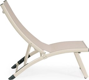 Șezlong de grădină bej din metal Taylor – Bizzotto