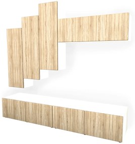Mobila Living Armonia V3 MDF Sonoma - cu sistem   PUSH TO OPEN