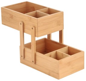 Organizator de baie în culoare naturală pentru cosmetice, din bambus Isalys – MSV