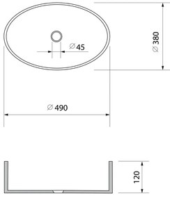 Chiuvetă neagră din sticlă 49x38 cm Nobal – Sapho