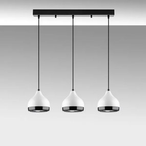 Lustră pe cablu YILDO 3xE27/40W/230V alb/negru