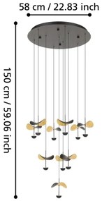 Lustră LED dimabilă pe cablu Eglo 390339 DRACERA 10xLED/2,3W/230V d. 58 cm