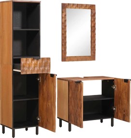 vidaXL Seturi de baie 3 pcs Maro Acacia Finisat Lemn de mango solid