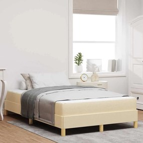 vidaXL Pat cu arcuri Crema, Marron 120 x 200 cm