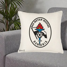Perna Personalizata Gaz Metan Medias 1945 Fotbal, 40x40 cm, Crem Reliefat, Husa Detasabila, Perna Inclusa, BEKZ®