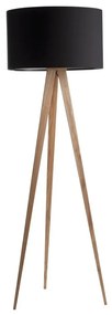 Lampadar Tripod wood, picioare din lemn, negru