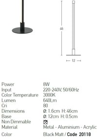 Veioza LED, lampa de masa design modern Betty negru