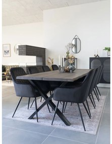 Oglindă Trapani oțel/piele artificială, neagră, 35x60