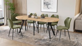 Mazzoni Masă ovală extensibilă EXPANSO Stejar Artisan / picioare negre