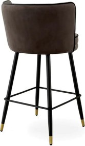 Scaun de bar pivotant design LUX Grenada Counter, catifea Savona gri