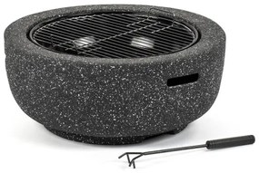 Vatră portabilă rotundă cu grătar Fieldmann antracit