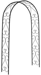 Outsunny Arcadă de Grădină Arcadă de Trandafiri Stil Fier Forjat dim. 125L x 37l x 230H cm oţel epoxid Negru pentru plante căţărătoare | Aosom Romania