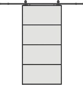 vidaXL Ușă glisantă cu set de feronerie neagră 102,5x205 cm Sticlă ESG