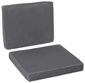 Outsunny Set de 2 perne de șezut pentru scaun perne detasabile confort mari perne matlasate umplute cu spumă material din poliester gri închis | Aosom Romania