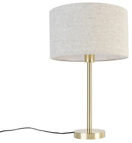 Lampă de masă clasică din alamă cu abajur gri deschis 35 cm - Simplo