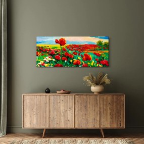 Tablou - Câmp cu maci (120x50 cm)