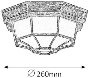 Rabalux 8376 - exterior Plafoniera MILANO 1xE27/100W/230V