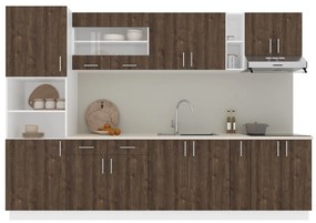 Set haaus V26, Stejar Bronz/Alb, Blat Thermo 28 mm, L 300 cm