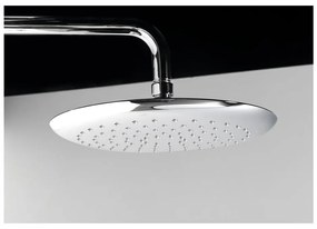 Set de duș argintiu lucios din alamă 131 cm cu robinet termostatic cu duș suspendat/cu duș de mână Solaris – Sapho