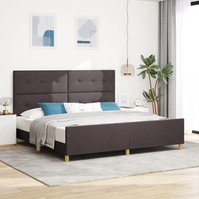 vidaXL Cadru de pat, maro închis, 200x200 cm, textil