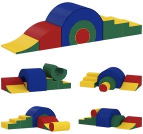 AIYAPLAY Parcurs motricitate bebeluși jucării de escaladă modulare 5 blocuri gigant din spumă 181 x 39 x 44 cm multicolor | Aosom Romania