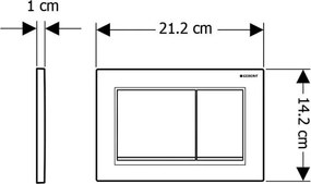 Geberit 115.080.KM.1 - Plăcuță de acționare Omega30, 21,2 x 14,2 cm, negru/crom lucios