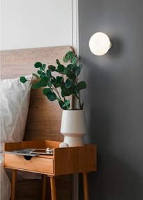 Aplică de perete albă LED din sticlă cu USB ø 15,5 cm Earl – Reality