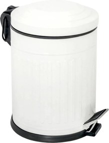 Cos de gunoi D90, alb/negru, metal, 16L