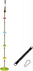 AIYAPLAY Leagăn cu frânghie 1,9 m, Leagăn disc pentru copii cu platformă, chingă și carabinieră, verde | Aosom Romania