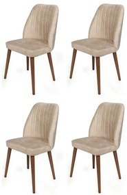 Set de scaune de sufragerie Alfa Cream and Walnut, 4 buc.