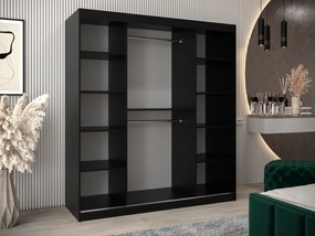 Dulap de haine 180 cm Eclipse (Negru mat + Alb mat). 1063417