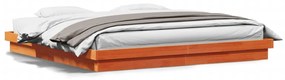844417 vidaXL Cadru de pat cu LED, maro ceruit, 180x200 cm, lemn masiv de pin