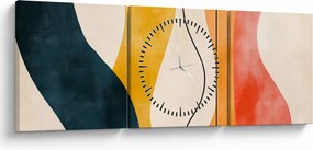 Tablou - Ilustrație colorată minimalistă II. (cu ceas) (90x30 cm)