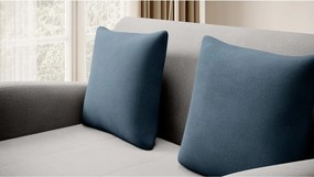 Canapea albastră/gri deschis extensibilă cu tapițerie din catifea 130 cm Ario – ELTAP