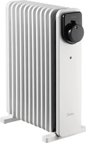 Calorifer cu ulei Midea MHO2311MCPW, 2300 W, 20 m², 11 elemenți, 3 trepte, Termostat manual, cronometru, Alb