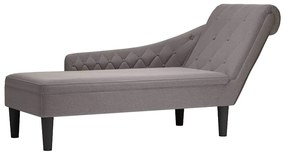vidaXL Șezlong cu pernă și cotieră dreaptă, gri taupe, textil