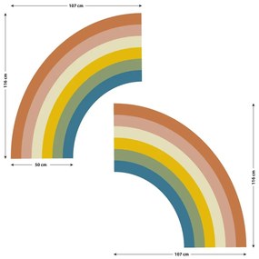 Autocolant de perete pentru copii 158x87 cm Pastel Rainbow – Ambiance