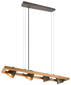 Lustră gri/în culoare naturală Bell – Trio