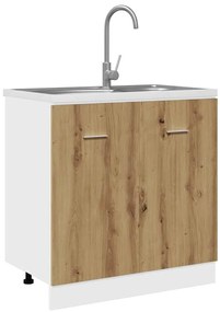vidaXL Dulap inferior de chiuvetă “Lyon” stejar artizanal 80x46x81,5cm