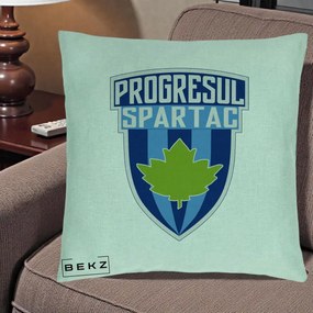 Perna Personalizata Progresul Spartac Fotbal, 40x40 cm, Verde Menta, Husa Detasabila, Perna Inclusa, BEKZ®