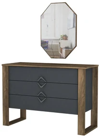 Cabinet Bumerang Aynali - Walnut, Anthracite