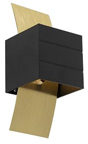Aplica de perete de design neagră cu auriu - Amy
