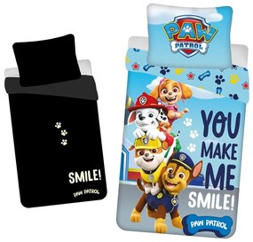 Lenjerie de pat fosforescentă pentru copii din bumbac pentru pat de o persoană 140x200 cm Paw Patrol – Jerry Fabrics