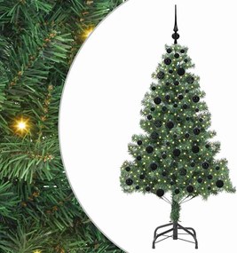 vidaXL Brad de Crăciun cu 300 LED cu suport Verde 180 cm PVC