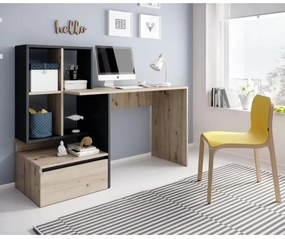 Birou cu poliță MARLO, stejar artisan/antracit