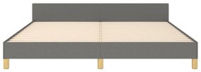 Cadru de pat cu tablie, gri inchis, 180x200 cm, textil Morke gra, 180 x 200 cm, Benzi verticale
