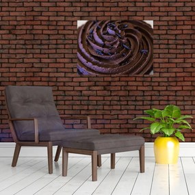 Tablou pe sticlă - Cupcake din ciocolată (70x50 cm)