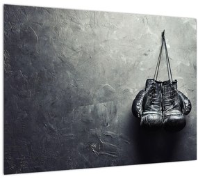 Tablou pe sticlă - Mănuși de box (70x50 cm)